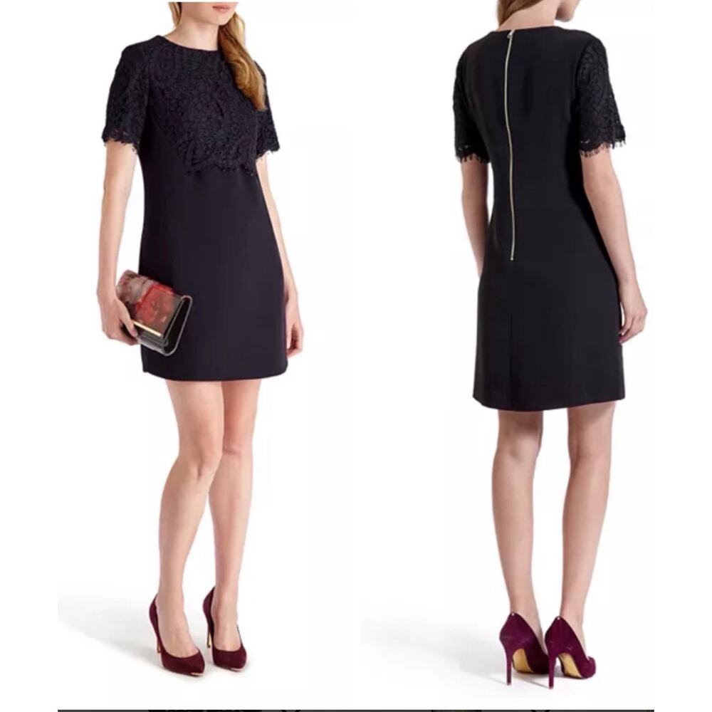 Ted Baker London black scallop hem lace dress size 2 ( US 6)